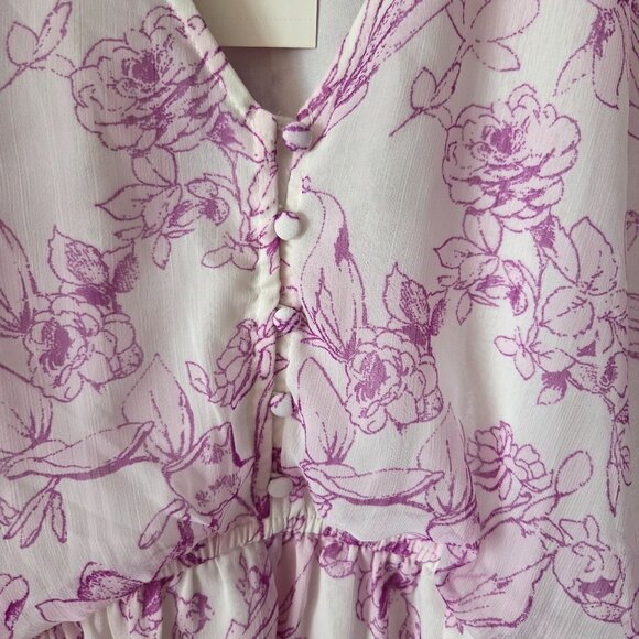 A New Day Womens Size 1X Floral Print V-Neck Long Sleeve Dress Lined Pockets NEW - Picture 3 of 11